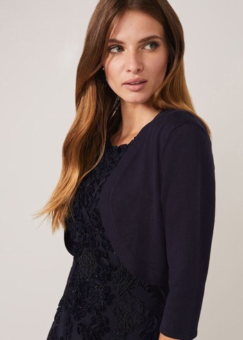 Phase Eight Elisha Occasion Bolero Knitwear Navy Australia | ET6410597